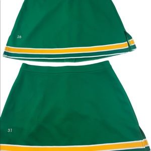 2 Matching Cheerleader Uniform Skirts Adult Large 28 and 32" Skirts NEW Samples
